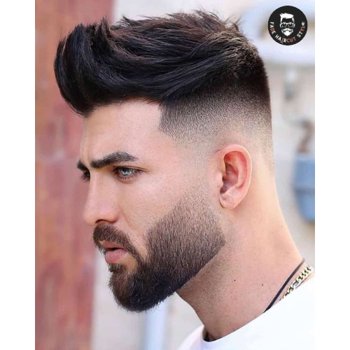 Quiff hairstyle with fade