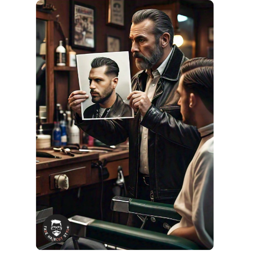 Man brought reference photo to barber for hairstyle