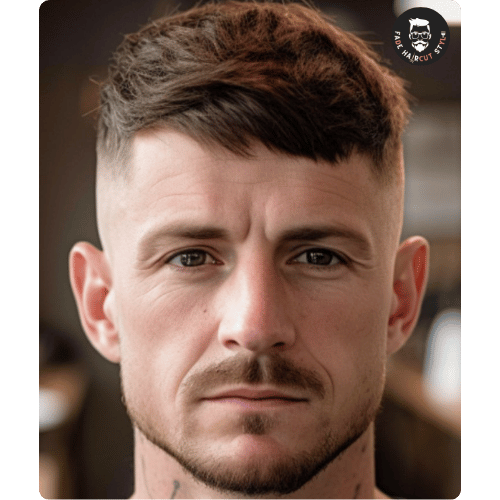 Low taper fade haircut with textured top