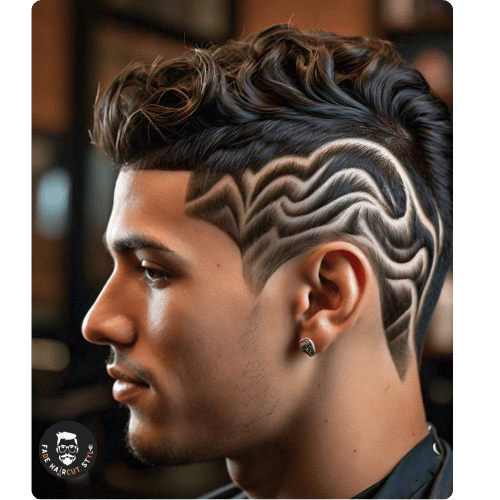 Swirl and waves fade haircut designs