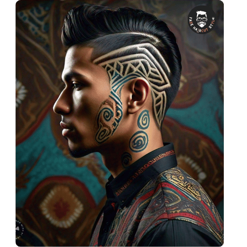 Tribal fade haircut design