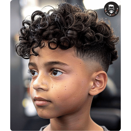 kids fade haircut with curly top