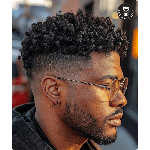 Fade with curls black men