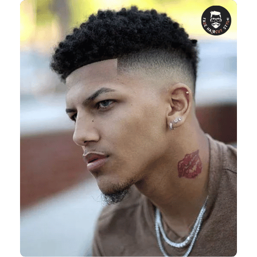 fade with afro for black men