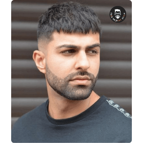 Buzz fade haircut with beard