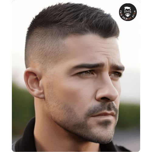 Crew cut with fade haircut designs