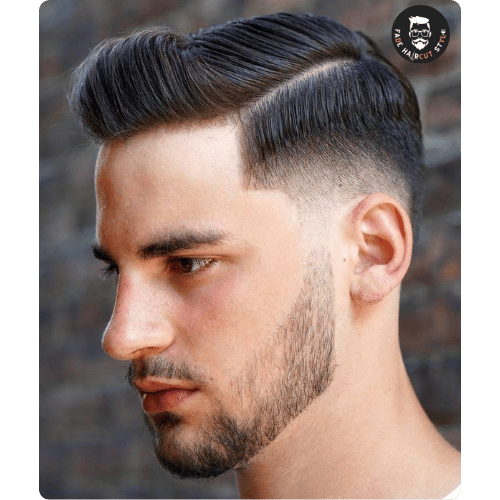 Side part with fade haircut