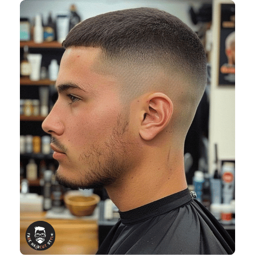 Buzz cut with high fade haircut