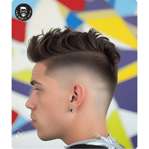 High Taper fade haircut with textured top