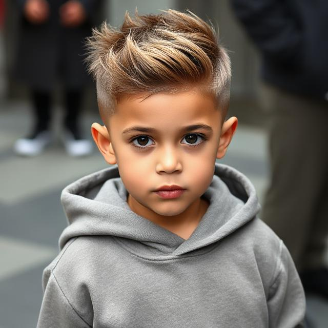 Mid fade with brushed top on thick hair