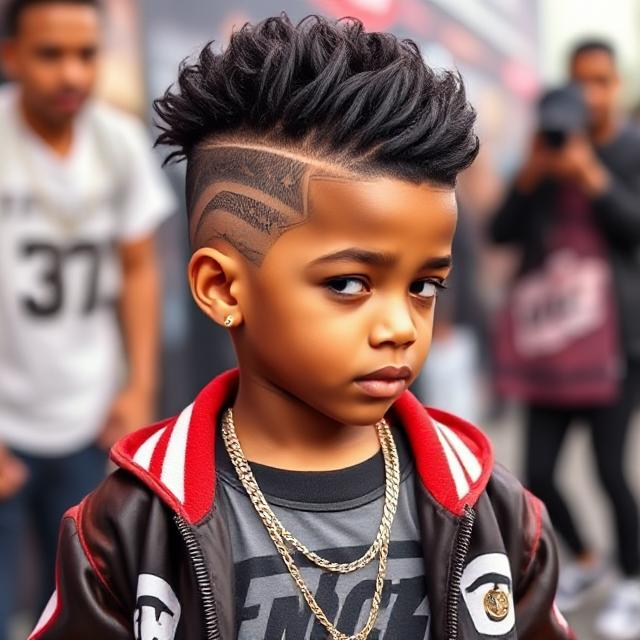 Toddler-friendly taper fade hairstyle
